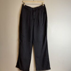 LOFT The Palazzo High Rise Regular Fit Petite Inseam Size 10/30 Black Wash Jeans